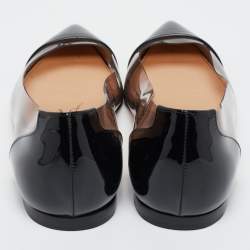 Pre Owned Gianvito Rossi Black Patent Leather and PVC Plexi Ballet Flats Size 36.5