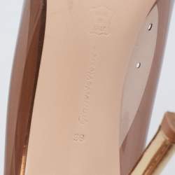 Pre Owned Gianvito Rossi Brown PVC And Leather Kyle 105 Ankle Strap Sandals Size 39