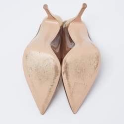 Pre Owned Gianvito Rossi Brown PVC And Leather Kyle 105 Ankle Strap Sandals Size 39