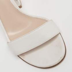 Pre Owned Gianvito Rossi White Leather Ankle Strap Portofino Sandals Size 36