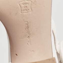 Pre Owned Gianvito Rossi White Leather Ankle Strap Portofino Sandals Size 36