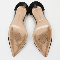 Pre Owned Gianvito Rossi Black Suede and PVC Plexi Pumps Size 38