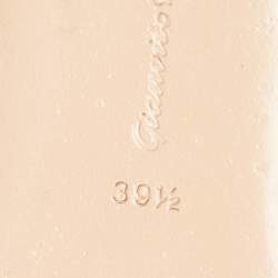 Pre Owned Gianvito Rossi Navy Blue Suede Cork Wedge Platform Ankle-Strap Sandals Size 39.5