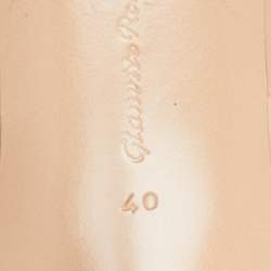 Pre Owned Gianvito Rossi Beige Patent Leather and PVC Slingback Pumps Size 40