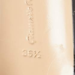 Pre Owned Gianvito Rossi Black Leather and PVC Caged Ankle-Strap Pointed-Toe Pumps Size 36.5