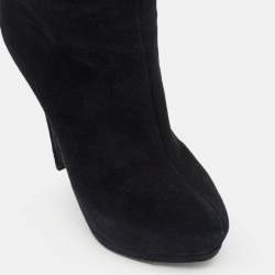Pre Owned Gianvito Rossi Black Suede Over The Knee Boots Size 38