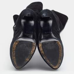 حذاء بوت فوق الركبة جيانفيتو روسي سويدي أسود مقاس 38