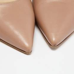 Pre Owned Gianvito Rossi Nude Leather Pointed Toe Pumps Size 39