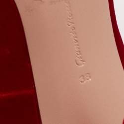 Pre Owned Gianvito Rossi Red Velevt Pointed Toe Pumps Size 38