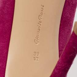 Pre Owned Gianvito Rossi Shocking Pink Suede Pointed-Toe Pumps Size 39.5