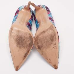 Pre Owned Gianvito Rossi Multicolor Floral Print Fabric Lisa Ponker Pumps Size 39.5