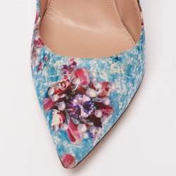 Pre Owned Gianvito Rossi Multicolor Floral Print Fabric Lisa Ponker Pumps Size 39.5