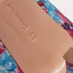 Pre Owned Gianvito Rossi Multicolor Floral Print Fabric Lisa Ponker Pumps Size 39.5