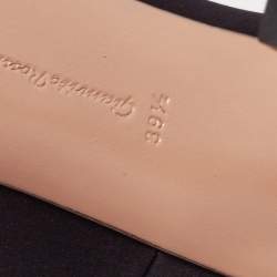 Pre Owned Gianvito Rossi Black Satin and Cut Out Suede Pumps Size 39.5