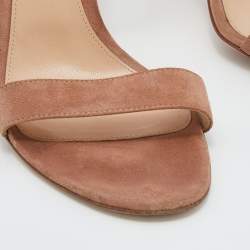 Pre Owned Gianvito Rossi Brown Suede Portofino Ankle Cuff Sandals Size 39.5