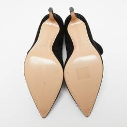 Pre Owned Gianvito Rossi Black Suede Kat Ankle Booties Size 41