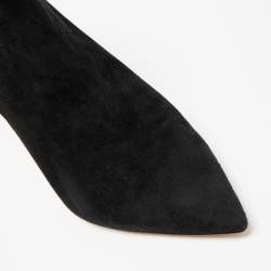 Pre Owned Gianvito Rossi Black Suede Kat Ankle Booties Size 41