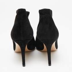 Pre Owned Gianvito Rossi Black Suede Kat Ankle Booties Size 41