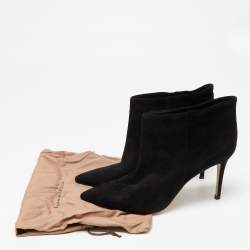 Pre Owned Gianvito Rossi Black Suede Kat Ankle Booties Size 41