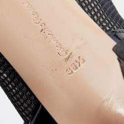 Gianvito Rossi Black Mesh And Patent Leather Idol Booties Size 36.5