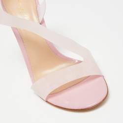 Pre Owned Gianvito Rossi Pink PVC Metropolis Slingback Sandals Size 38