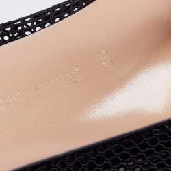 Pre Owned Gianvito Rossi Black Mesh and Leather Idol Open-Toe Ankle Booties Size 36