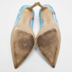 Pre Owned Gianvito Rossi Multicolor Floral Print Fabric Lisa Ponker Pumps Size 39