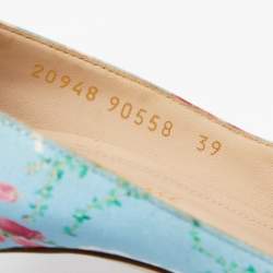Pre Owned Gianvito Rossi Multicolor Floral Print Fabric Lisa Ponker Pumps Size 39
