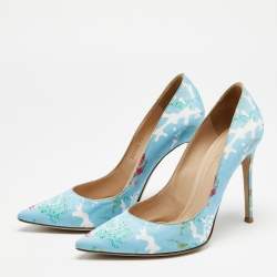 Pre Owned Gianvito Rossi Multicolor Floral Print Fabric Lisa Ponker Pumps Size 39