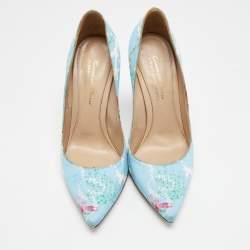 Pre Owned Gianvito Rossi Multicolor Floral Print Fabric Lisa Ponker Pumps Size 39