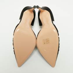 Pre Owned Gianvito Rossi Black Pleated Satin Crystal Embellished Pointed Toe Pumps Size 40