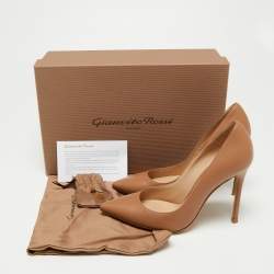 Pre Owned Gianvito Rossi Beige Leather Pointed Toe Pumps Size 36