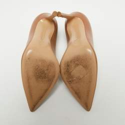 Pre Owned Gianvito Rossi Beige Leather Pointed Toe Pumps Size 36