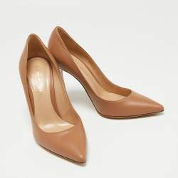 Pre Owned Gianvito Rossi Beige Leather Pointed Toe Pumps Size 36