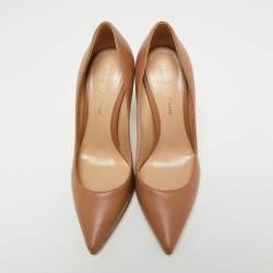 Pre Owned Gianvito Rossi Beige Leather Pointed Toe Pumps Size 36