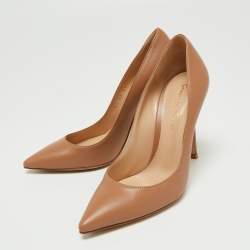 Pre Owned Gianvito Rossi Beige Leather Pointed Toe Pumps Size 36