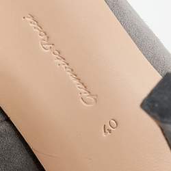 Pre Owned Gianvito Rossi Grey Suede V Neck Booties Size 40