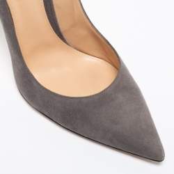 Pre Owned Gianvito Rossi Grey Suede Pointed Toe Pumps Size 40