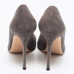 Pre Owned Gianvito Rossi Grey Suede Pointed Toe Pumps Size 40
