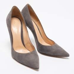Pre Owned Gianvito Rossi Grey Suede Pointed Toe Pumps Size 40