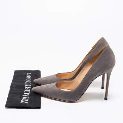Pre Owned Gianvito Rossi Grey Suede Pointed Toe Pumps Size 40
