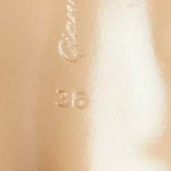 Pre Owned Gianvito Rossi Beige Leather Braided Strap Slip On Sandals Size 36