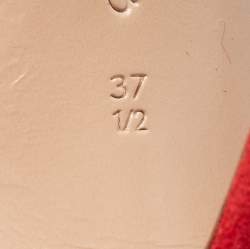 Pre Owned Gianvito Rossi Red Suede and PVC Ankle Strap Pumps Size 37.5