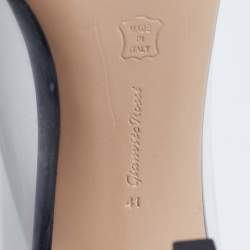 Pre Owned Gianvito Rossi Black/White Patent Leather and PVC Plexi Pumps Size 41