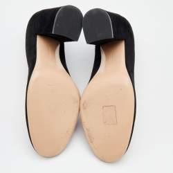 Pre Owned حذاء كعب عالي جيانفيتو روسي بيبر سويدي أسود كعب مربع سميك مقاس 41