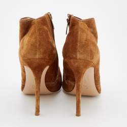 Pre Owned Gianvito Rossi Brown Suede Pointed Toe Ankle Booties Size 41
