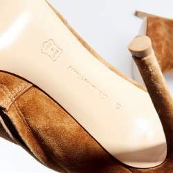 Pre Owned Gianvito Rossi Brown Suede Pointed Toe Ankle Booties Size 41