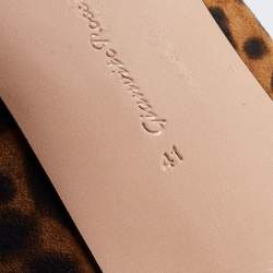 Pre Owned Gianvito Rossi Brown/Black Leopard Print Suede Pointed-Toe Pumps Size 41