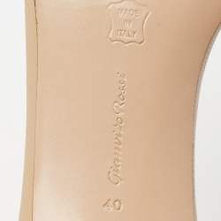 Pre Owned Gianvito Rossi Beige Leather Bijoux Slide Sandals Size 40