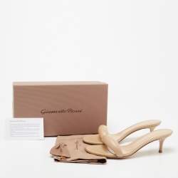Pre Owned Gianvito Rossi Beige Leather Bijoux Slide Sandals Size 40